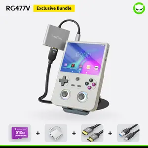 Anbernic RG477V【Buy 1 Get 1 HDMI Cable(8K)+1 Multi-Port Adapter+1 Type-C Cable+1 ROMs Card】Android 14 OCA Full Lamination 4.7-inch LTPS In-Cell Display 1280*960 Resolution Dimensity 8300 Processor Mali-G615 MC6 5500mAh Bluetooth Ready to Play