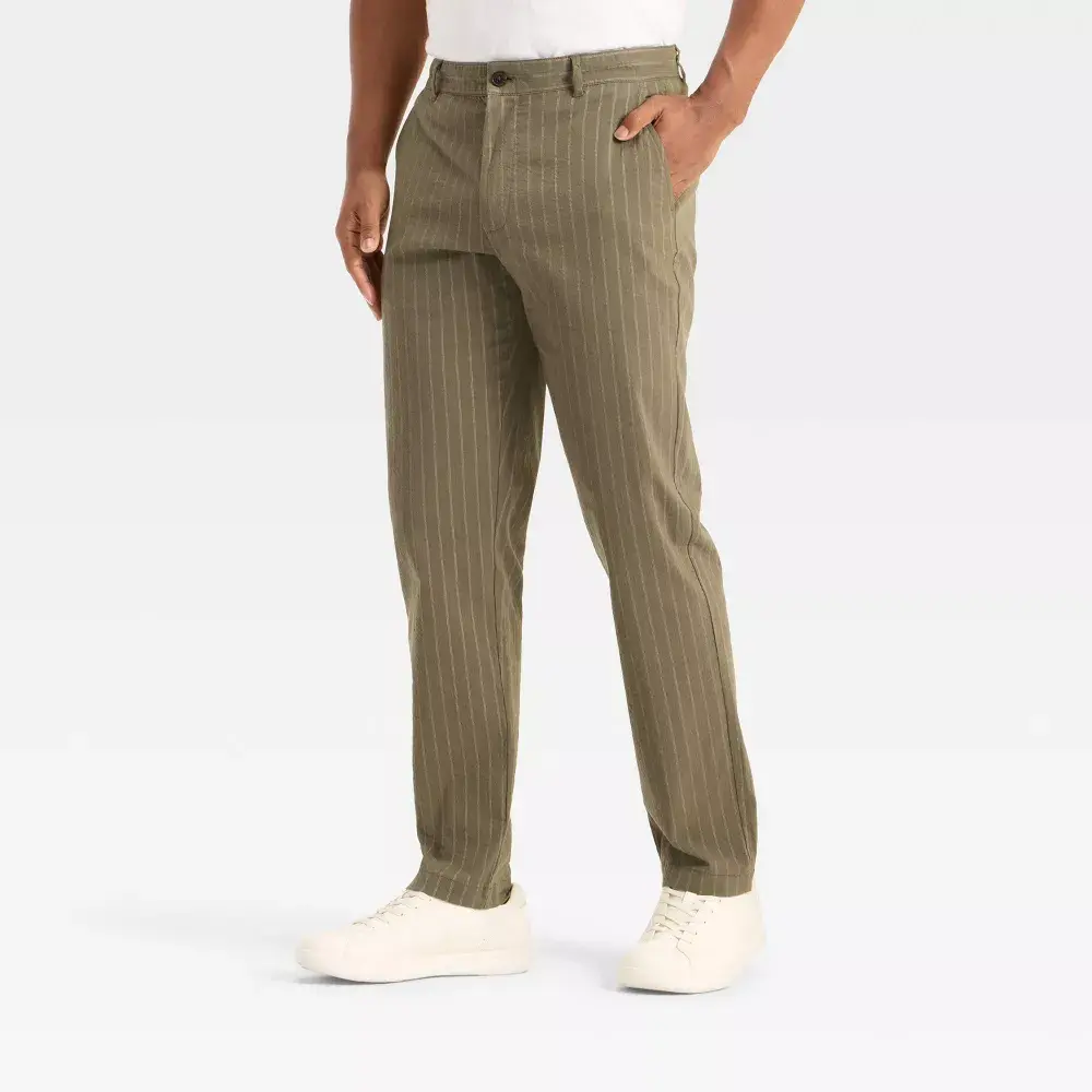 Men's Slim Fit Trousers - Goodfellow & Co Green 38x30