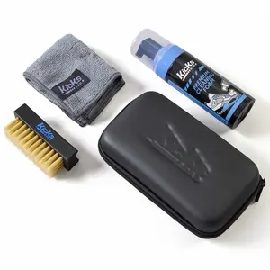 Kicks & Co Shoe Cleaning Kit with Shoe Cleaner Solution, Shoe Cleaning Brush, Towel & Travel Case