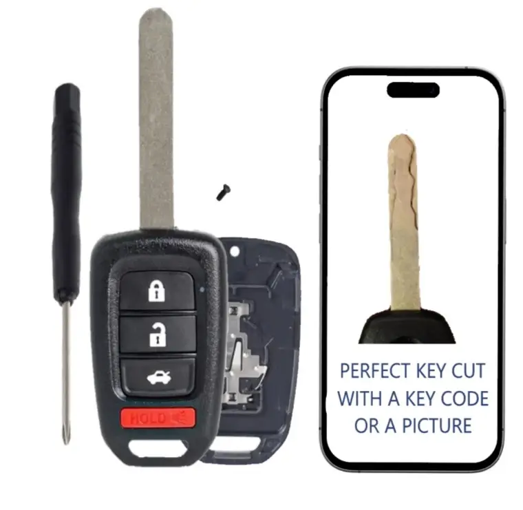 KEY CUT SERVICE + Remote Key Shell Compatible with Honda Accord, Civic, CR-V 2013–2020