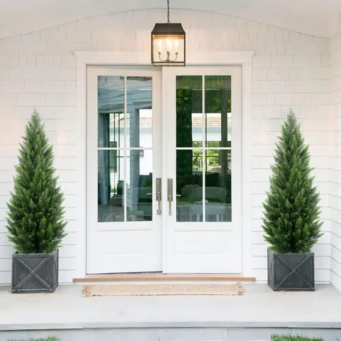 Lifelike Artificial Cedar Tree 3FT-6FT, Faux Juniper Cypress Potted Plant. Perfect for Home, Office, Fireplace Mantle, Entryway & Rustic Christmas
