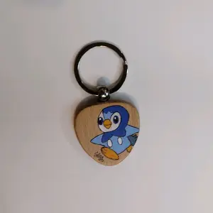 Piplup Wood Keychain