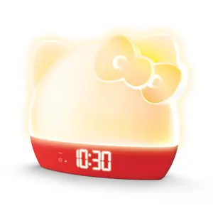 Hello Kitty Sunrise Alarm Clock with RGB Night Light, LED Time/Date/Temperature Display & USB Charging Port