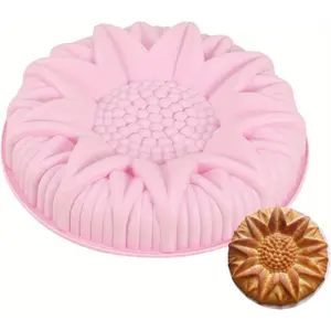 Sunflower Fondant Mold, Food Grade Sunflower Cake Mold Temperature-Resistant - Easy Release Cake Decorating Tool Cupcake Topper Baking Supplies Cake Bakeware for Dessert, Cake, Bread