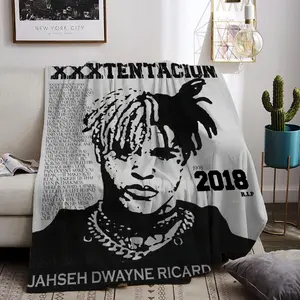 singer XXXTentacion Throw Flannel All Weather Blanket Kneeling Blankets Fluffy Warm Winter Blanket Blankets on Offer Home Knee Throw Wearing Microfiber