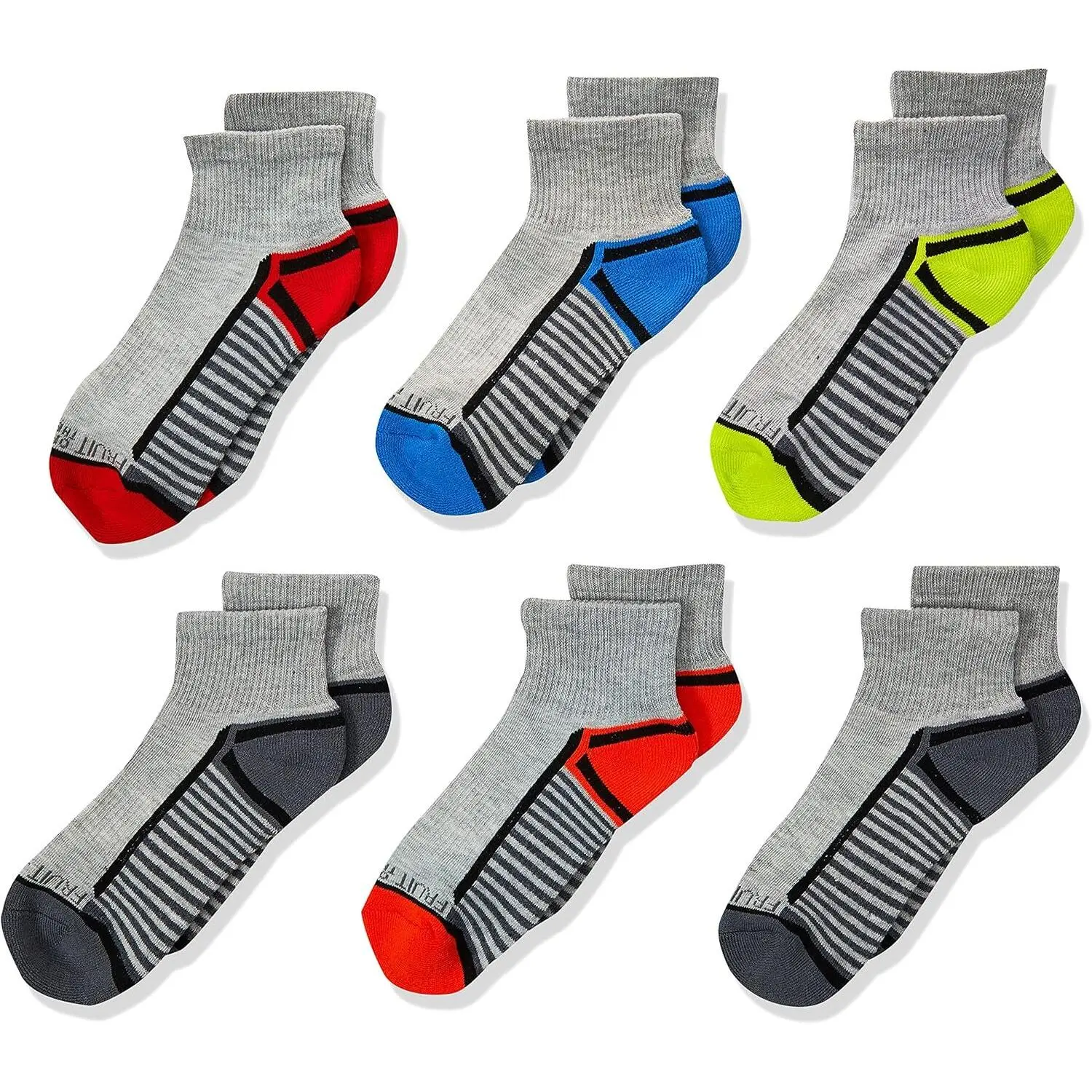 Boys' 6 Pair Pack Half Cushion Socks