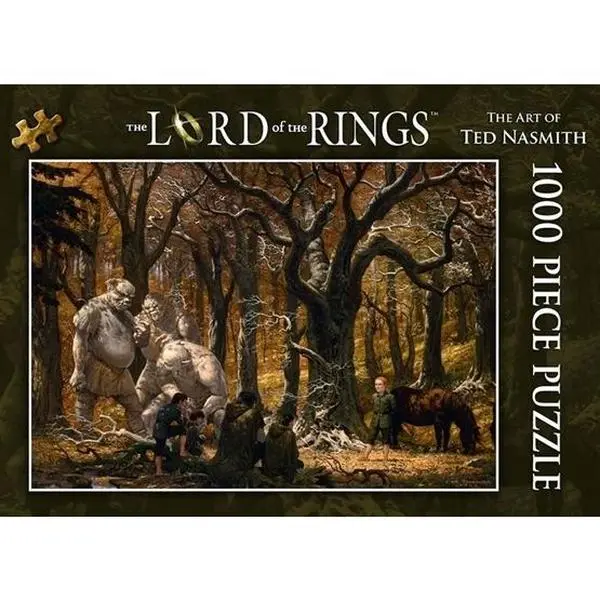 1000-Piece The Lord of the Rings Jigsaw Puzzle - The Art of Ted Nasmith: Song of the Trollshaws, 1.52 lbs, 13.14" h x 9.16" l x 1.89" w, Recycled Cardboard, PVC-Free, Ideal for Tolkien Fans