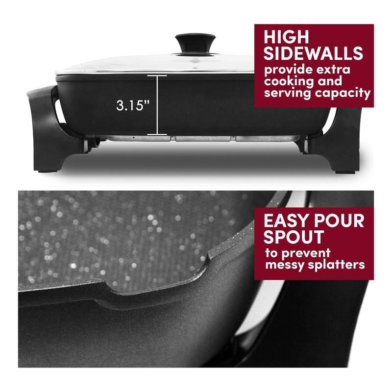 Elite Platinum 10 Qt. Jumbo Electric Skillet w/sy-Pour Spout