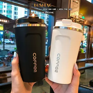 Insulated Coffee Travel Mug, Leak-Proof Stainless Steel Reusable Thermos Cup, Frosted Surface, Keeps Drinks Hot & Cold, Ideal Gift, Vacuum Insulated Cup