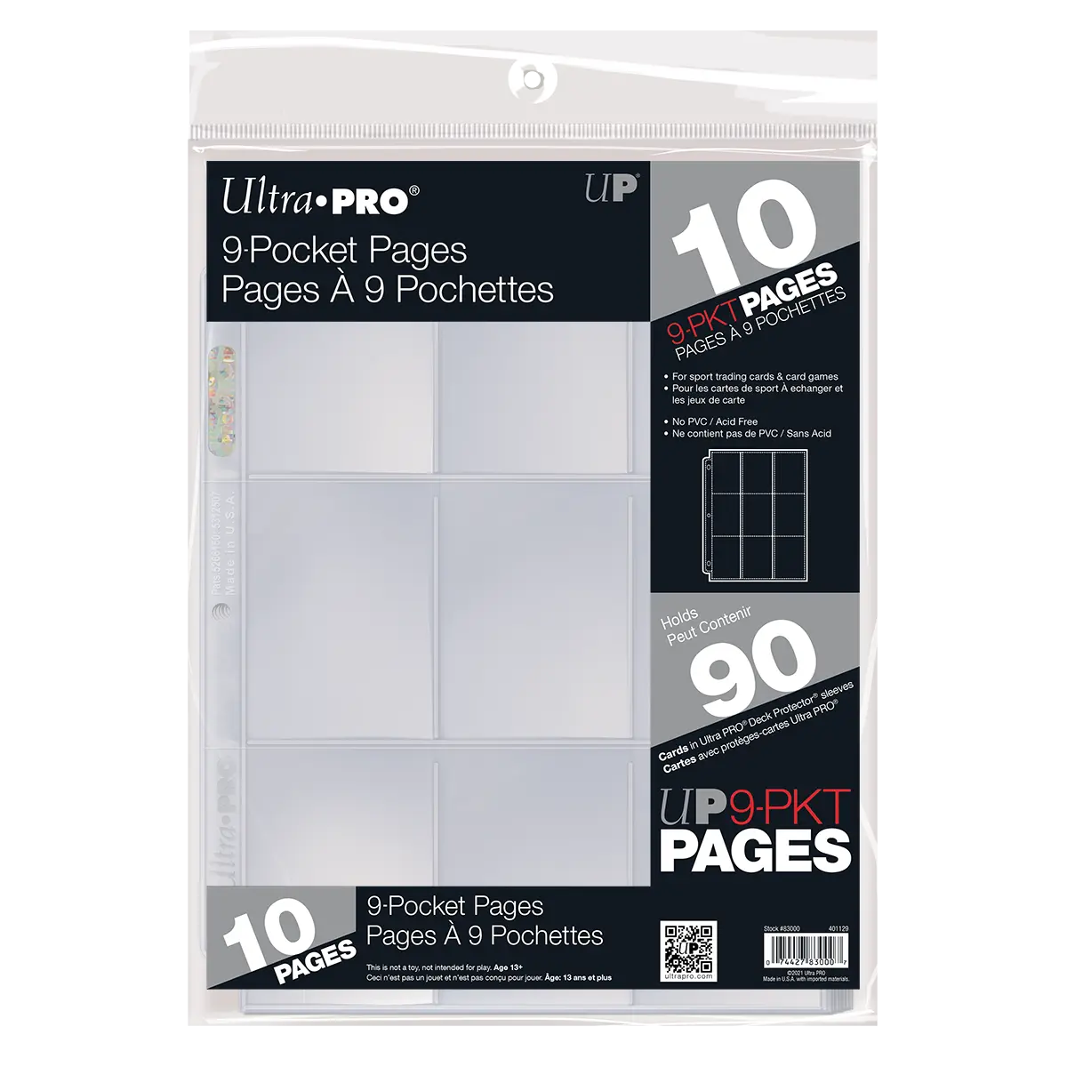 9-Pocket Retail Page for Standard Size Cards (10ct)