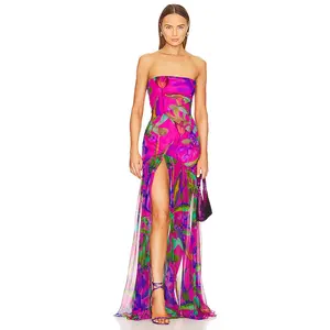 retrofete Nicole Silk Dress in Tropical Leaf