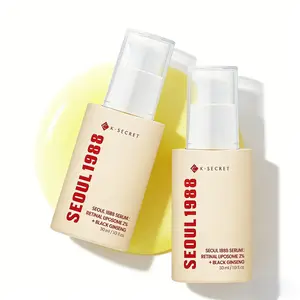 2PCS  K-SECRET SEOUL 1988 Serum Retinal Liposome2% & Black Ginseng 30ml Radiant Skin Solution for Daily Use