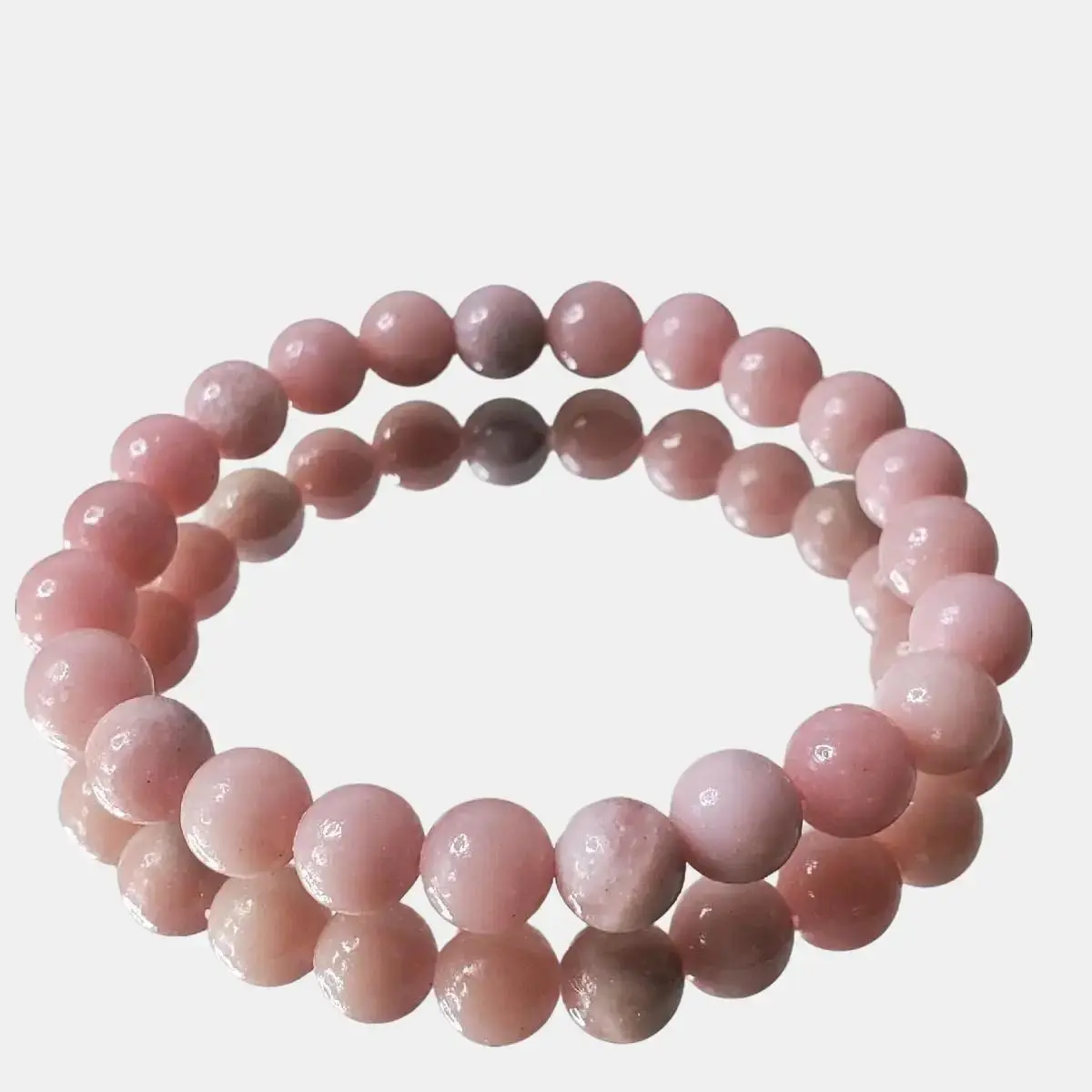 Natural Pink Opal Crystal Bead Bracelet