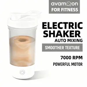 400ml Self-Stirring Protein Shaker Bottle Portable USB Rechargeable Electric Mixing Cup for Protein Powder Coffee Fruit and Vegetable Powder Lightweight Travel-Friendly Easy-to-Clean Durable Leak-Proof Automatic Blender Cup for Gym and Office