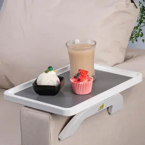 Couch Arm Table,  Armrest Tray Table for Couch,for Drinks,Snacks,Eating,Remote,Control of The Sofa Arm Tray (White)