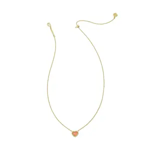 Kendra Scott Anna Framed Pendant Necklace - Light Mauve/Gold