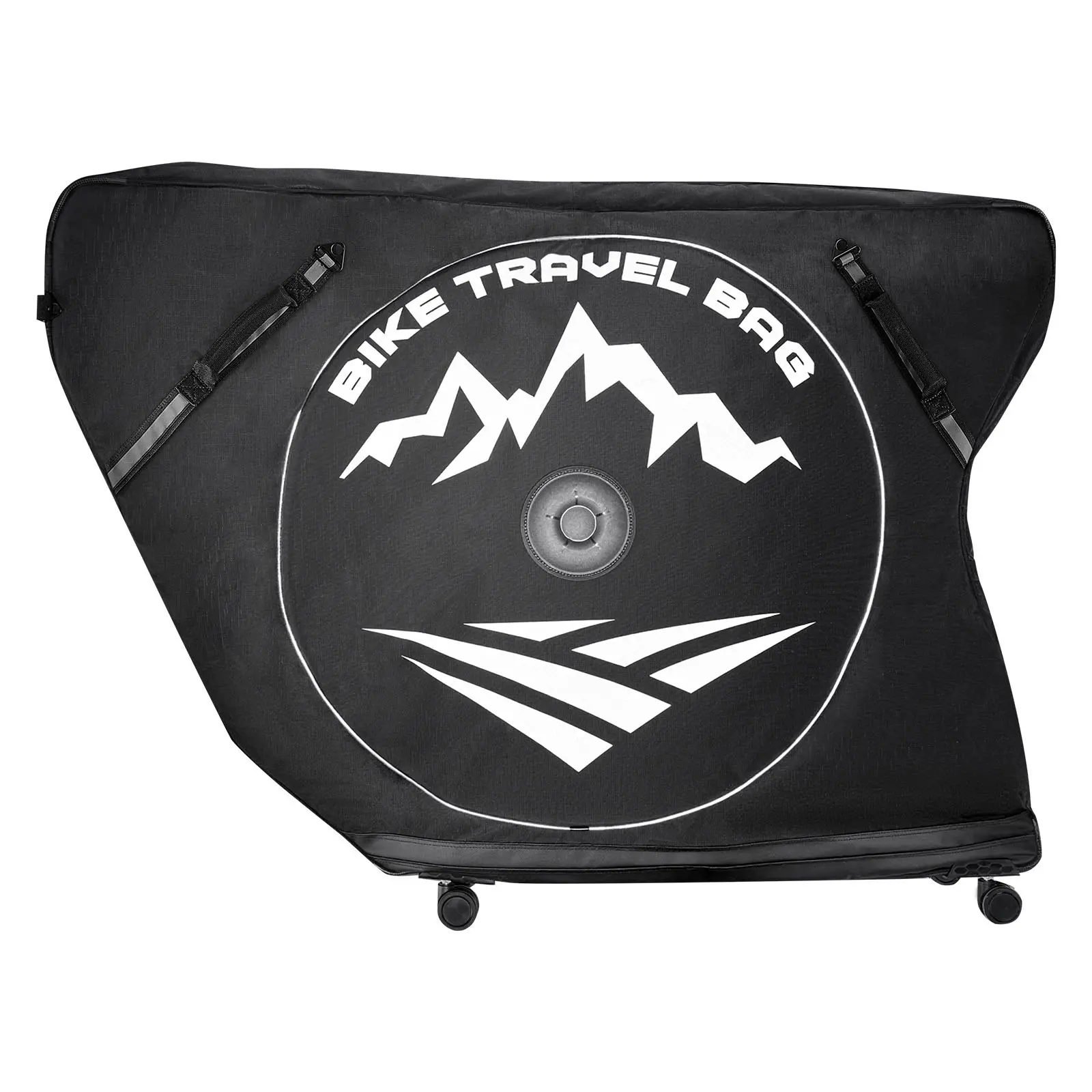 【Father's Day Gift】VEVOR Triathlon Bike Travel Bag with Wheels, TSA Lock, Durable Fabric, Handle, Dual Zipper, 106 cm Max Wheelbase, 21.39lbs Cap., for Flights, Outdoor Adventures