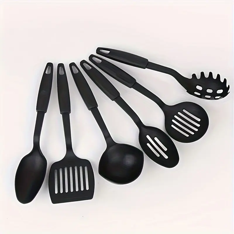 2025 HOT [Home Kitchen Utensils Christmas Gift] 6count Kitchen Utensils Set, Including Ladle, Spoon, Slotted Spoons, Spatula, Slotted Turner, Spaghetti Server, Plastic Kitchenware Set, Home Kitchen Gadgets Christmas Gift