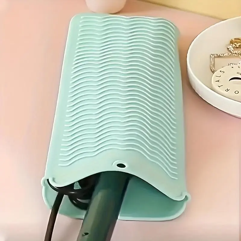 Silicone Heat Insulation Pad, Heat Resistant Silicone Travel Mat Pouch for Flat Iron, Hot Hair Tools, Portable, Compact Hair Styling Tool Accessories, Lightweight, Durable, Easy to Clean, Protection, Use