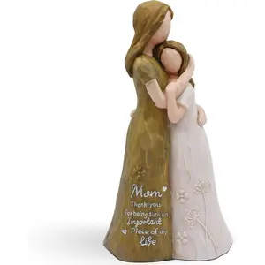 Mom Gifts from Daughter Mothers Day Birthday Gifts for Mom, New Moms Gift, Mother of The Bride Gifts, Mother Gifts, Sculpted Hand-Painted Figure (Blue/Gray)