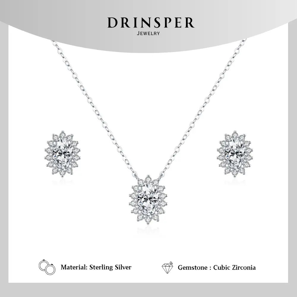 DRINSPER S925 Sterling Silver Sunflower Necklace for Women, 1.0CT DVVS Synthetic Moissanite, Gorgeous Floral Versatile Design, Ideal for Daily/Casual Wear, Christmas Jewelry Gift for Loved Ones