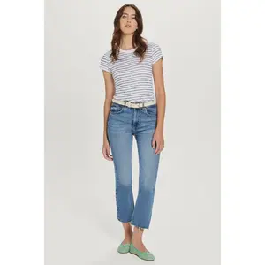 Goldie Tees Watercolor Stripe Ringer Tee in Infinity