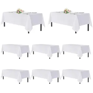 Solid Color Tablecloth, 2 Counts/set Washable Tablecloth, Table Decoration Supplies for Wedding Birthday Party, Home Decor, Picnic Table Cover