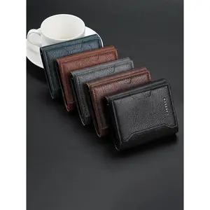 Men’s Short Pop-Out Card Holder  Fashion Vertical Snap Wallet with Money Clip & Large Cash Slot  Compact & Functional Credit Card Organizer  Ideal for Travel & Everyday Use