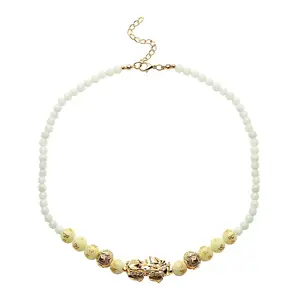 Beads Carved Blue Lapis Lazuli Feng Shui Pi Xiu Choker Beaded Necklace for Women Jewelry Therapy Birthday Christmas Gifts