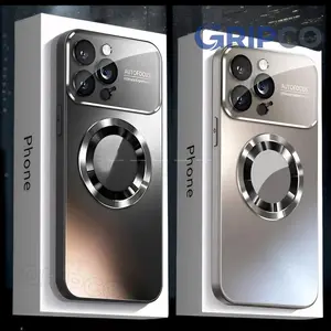 Luxury Matte Titanium Metallic Case, New Arrival, Compatible with iPhone 17, 16, 15, 14, 13, 12 Pro Max & Plus, with Glass Camera Lens Protector, Magsafe, Anti-Slip Protective Case