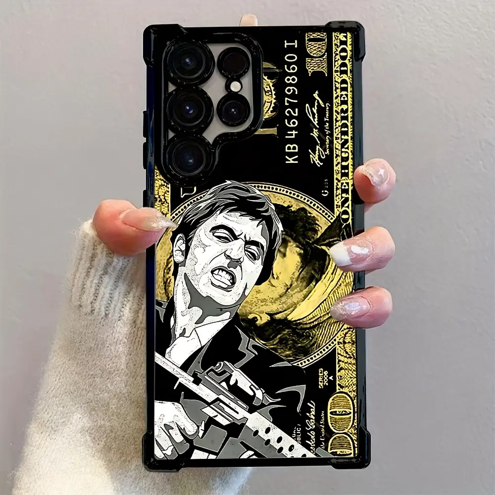 Popular Movie Scarface Shockproof Protective Phone Case for Samsung Galaxy S25 S24 S23 S22 S21 FE Ultra Plus 4G 5G, Polycarbonate Transparent Soft Back Smartphone Protector Casing Accessory