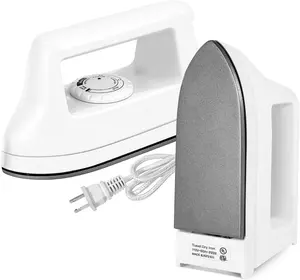 Mini Iron for Clothes, Travel Iron Small Electric Heat Press Machine for T-shirts Crafting, Portable Iron for  College (White)