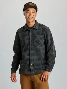 Acadia Printed Microfleece Shirt – Cozy Long Sleeve Button-Up for Fall & Winter Layering