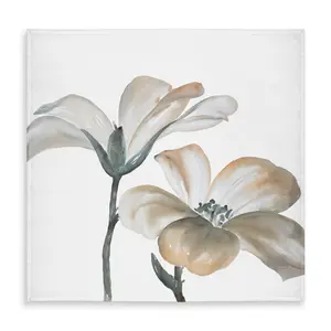 360 stand Square 58x58 in. Water-Resistant Botanical Tablecloth - Desaturated Florals, Indoor-Outdoor White Linen for Kitchen, Bedroom Decor, Garden Dining Table