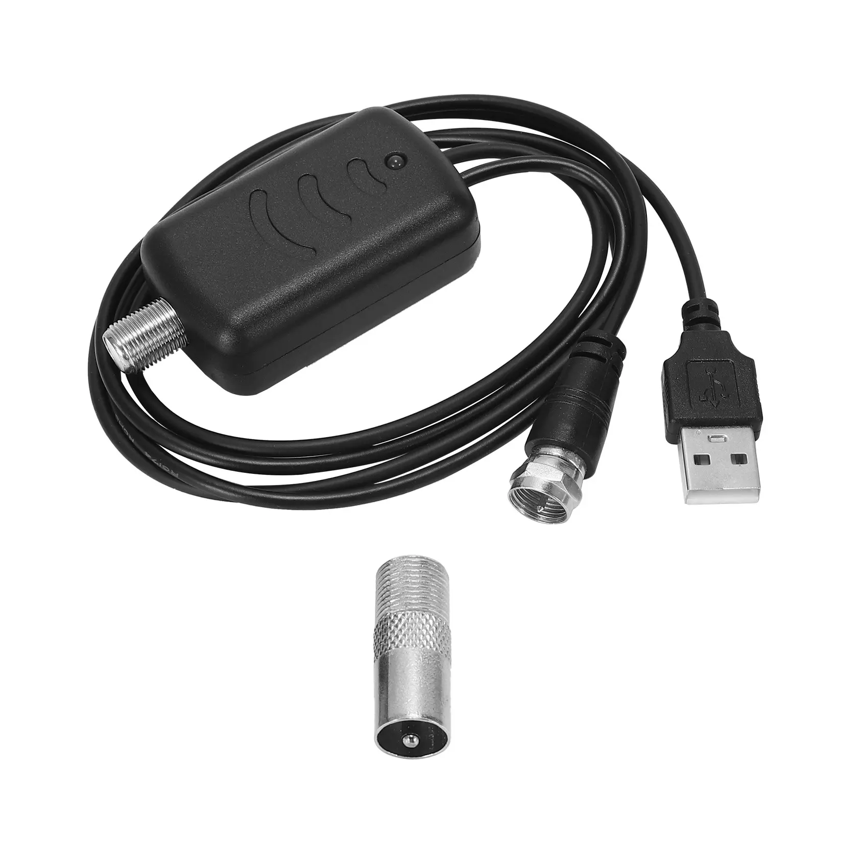 Low-Noise HDTV Antenna Amplifier, 25dB Wired Signal Booster for Passive Antennas, USB Powered Cable Accessory with ABS Housing and IEC Connector, Accessories, 1 X Hdtv Antenna Amplifier
