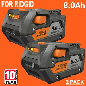 2PACK for Ridgid R840085 8.0Ah Lithium Ion Battery Rigid 18Volt R840087 Tool NEW 2PACK for Ridgid R840085 8.0Ah Lithium Ion Battery Rigid 18Volt R840087 Tool NEW