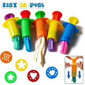 5/10pcs colored clay extruder clay dough DIY manual tool set rubber clay non-toxic modeling dough extruder set - various colors Art Crafts