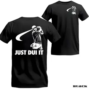 Just Dui It Shirt, Funny Tiger Woods Mugshot Graphic Tee T Shirt, Golf Shirt, Novelty Graphic Tee, Unisex Golfing Gift Shirt For Men And Women