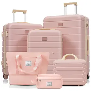 Travelpro Max 6-Piece Hardside Luggage Set with TSA Lock, 14/20/24/28 Inch Spinner Suitcase Set with Expandable Travel Duffel Bag & Waterproof Toiletry Kit, Adjustable Handle