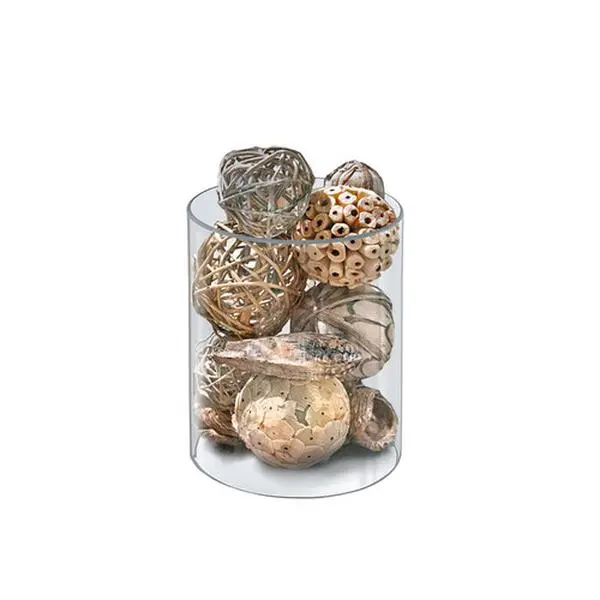 Azar Displays Clear Acrylic Cylinder, Plastic Round Container and Riser, 4"W x 8"H