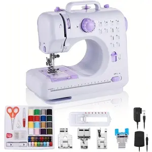 Mini Sewing Machine for Beginners & Kids, Sewing Machine with 12 Stitches, Extension Table & Foot Pedal| Maquina de Coser Portatil for Adults, DIY & Repair (Purple)