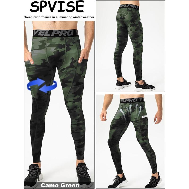 2 or 3 Pack Compression Pants Men Running Leggings Workout Base Layer Athletic Tights with Pockets for Gym Basketball