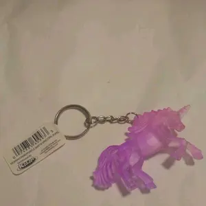 Pink/Purple Unicorn Charm with Key Ring Metal Coating