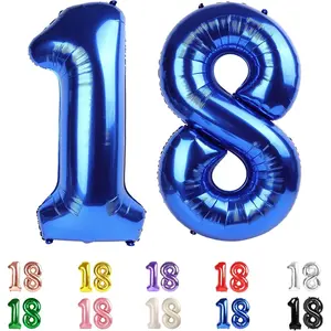 18 Balloon Numbers, Numbers 18 Balloons 40 In, 18th Birthday Decorations for Boys Girls, 81st Dark Blue Birthday Big Party Decorations for Engagement, Celebration Party, Graduations