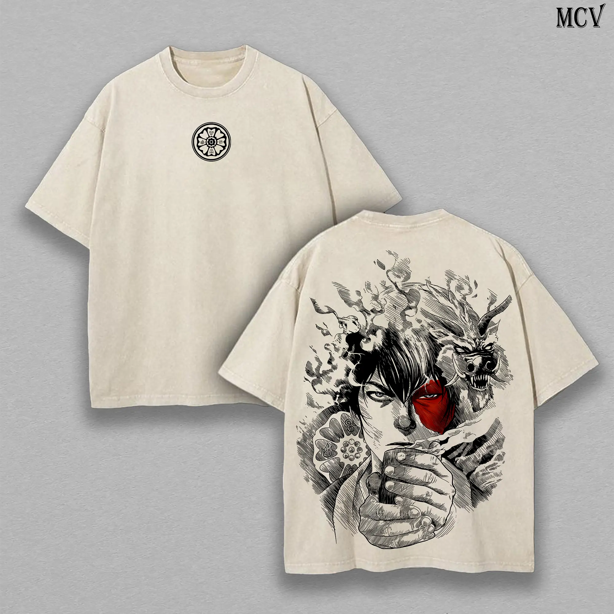 Zuko Avatar The Last Airbender Anime Double Printed Vintage Washed Tee Unisex Oversize Heavyweight Cotton T-shirt for Anime Fans and Love