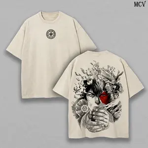 Zuko Avatar The Last Airbender Anime Double Printed Vintage Washed Tee Unisex Oversize Heavyweight Cotton T-shirt for Anime Fans and Love