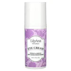 Lilyana Naturals Eye Cream, Rosehip & Hibiscus, 1 oz (30 g)