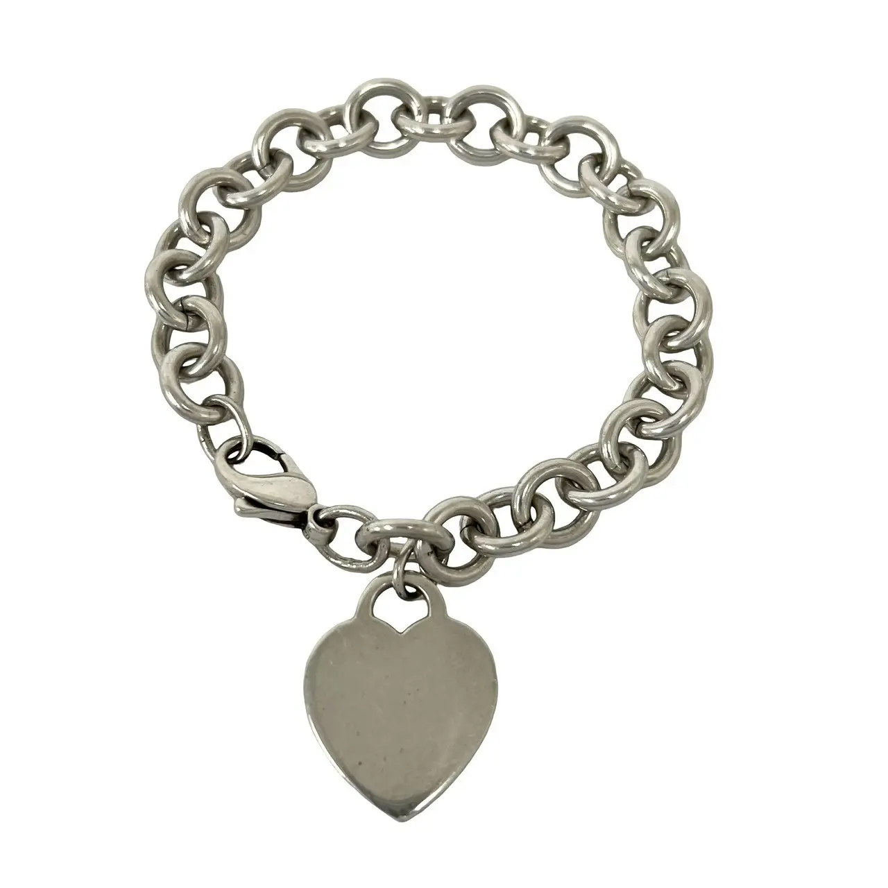 Pre-owned Tiffany & Co. Sterling Silver 925 (Ag925) Small Leather Goods Return to Tiffany Silver Bracelet