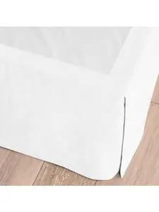 Casaluna Bed Skirt Linen Box Pleat OEKO-TEX Certified, White, King