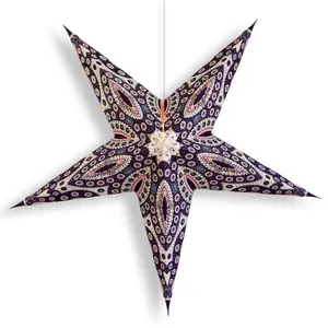 24 Inch Paper Star Lantern, Pink Purple Starlight